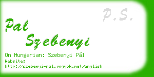 pal szebenyi business card